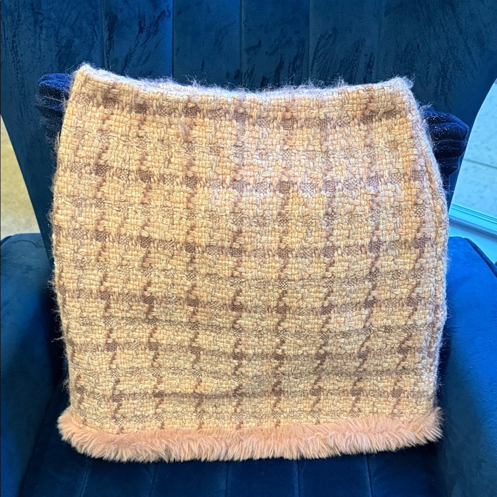 Pink and Brown Tweed Skirt (Small)